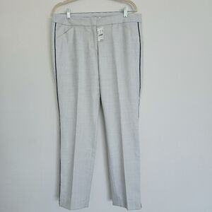 J. Crew Gray Ankle Pants with Black Trim